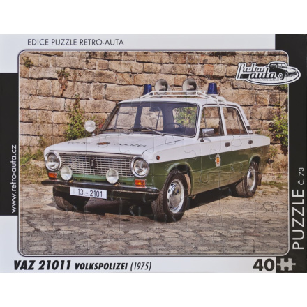 RETRO-AUTA Puzzle č.73 VAZ 21011 Volkspolizei (1975) 40 dílků 162152