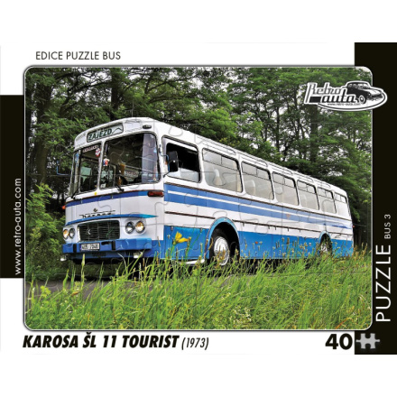 RETRO-AUTA Puzzle BUS č.03 Karosa ŠL 11 Tourist (1973) 40 dílků 162157