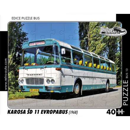 RETRO-AUTA Puzzle BUS č.13 Karosa ŠD 11 Evropabus (1968) 40 dílků 162164