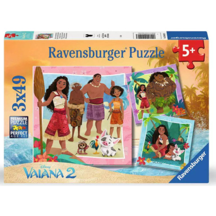 RAVENSBURGER Puzzle Disney: Odvážná Vaiana 3x49 dílků 162368