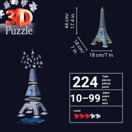 RAVENSBURGER Svítící 3D puzzle Eiffelova věž 224 dílků 162467