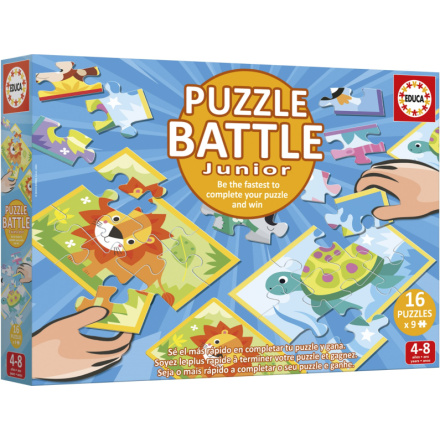 EDUCA Puzzle bitva Zvířátka 16x9 dílků 162643