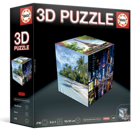 EDUCA 3D Puzzle kostka Cestování 216 dílků 162667