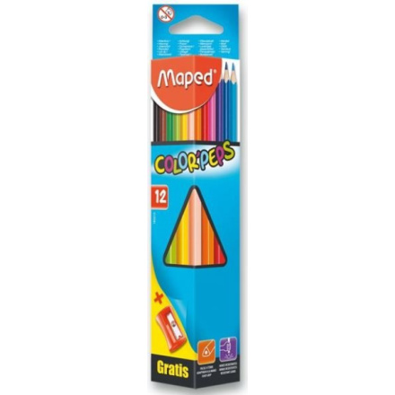 MAPED Pastelky trojboké Color'Peps 12ks s ořezávátkem 23800