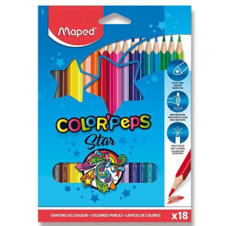 MAPED Pastelky trojboké Color'Peps 18ks 23808