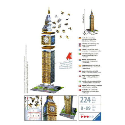 RAVENSBURGER 3D puzzle Big Ben, Londýn 216 dílků 2604