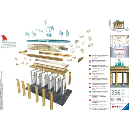 RAVENSBURGER 3D puzzle Braniborská brána, Berlín 356 dílků 3789