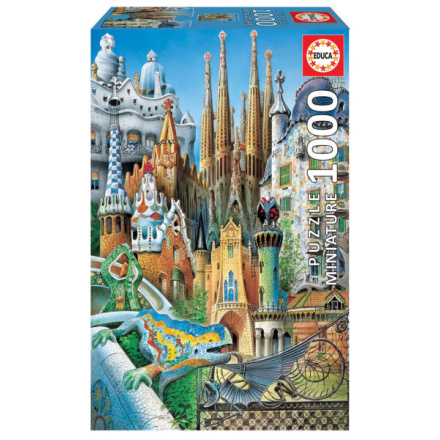 EDUCA Miniaturní puzzle Koláž z díla A.Gaudí 1000 dílků 91