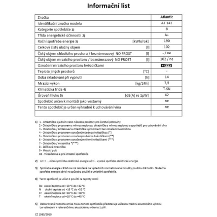 Mraznička Atlantic AT143A+ 0414