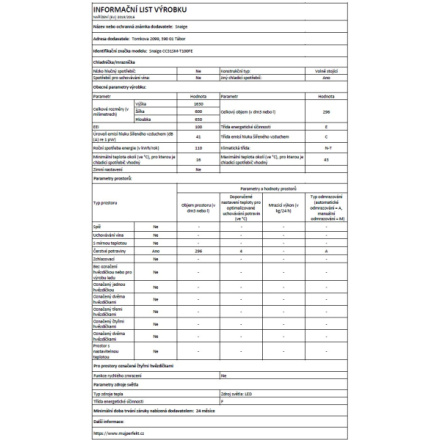 Chladnička monokl. Snaige CC31SM-T100FE D3317