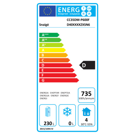 Chladnička monokl. Snaige CC35DM-P600FD (Eurotech SD35MT) D4350