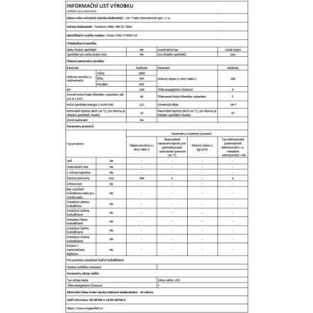 Chladnička monokl. Finlux FXRA 375050 IXE D9002