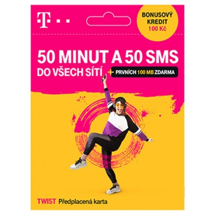 T-MOBILE CZECH REPUBLIC A.S. T-Mobile SIM Twist 50 MINUT A 50 SMS, 700 636