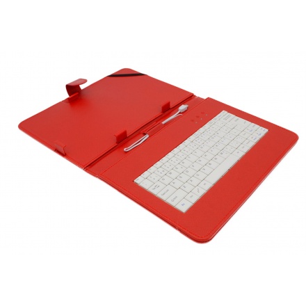 AIREN AiTab Leather Case 4 with USB Keyboard 10" RED (CZ/SK/DE/UK/US.. layout), Leather Case 4 10R