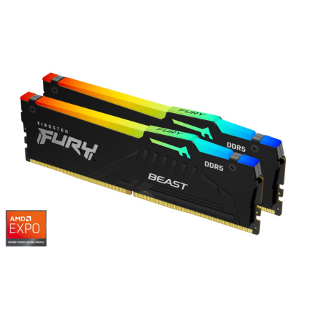 Kingston FURY Beast EXPO/DDR5/32GB/5600MHz/CL36/2x16GB/RGB/Black, KF556C36BBEAK2-32