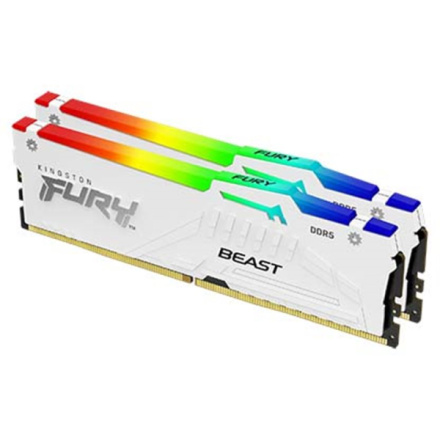 Kingston FURY Beast EXPO/DDR5/64GB/5200MHz/CL36/2x32GB/RGB/White, KF552C36BWEAK2-64