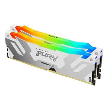 Kingston FURY Renegade/DDR5/32GB/7200MHz/CL38/2x16GB/RGB/White, KF572C38RWAK2-32