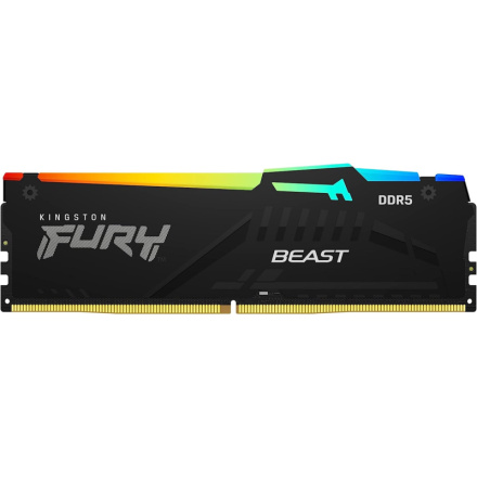 Kingston FURY Beast/DDR5/128GB/5200MHz/CL40/4x32GB/RGB/Black, KF552C40BBAK4-128
