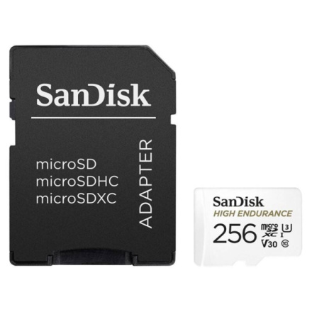 SanDisk High Endurance/micro SDXC/256GB/Class 10/+ Adaptér/Bílá, SDSQQNR-256G-GN6IA