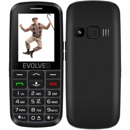 EVOLVEO EasyPhone EG, mobilní telefon pro seniory s nabíjecím stojánkem (černá barva), EP-550-EGB