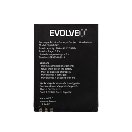 EVOLVEO originální baterie 700 mAh pro  EasyPhone ID (EP-400), EP-400-BAT