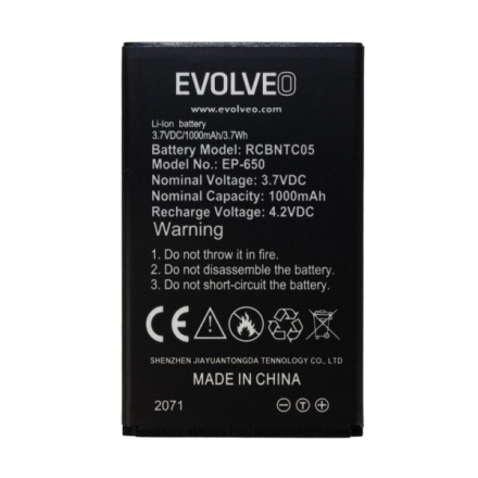 EVOLVEO originální baterie 1000 mAh pro EasyPhone XG, EP-650-BAT