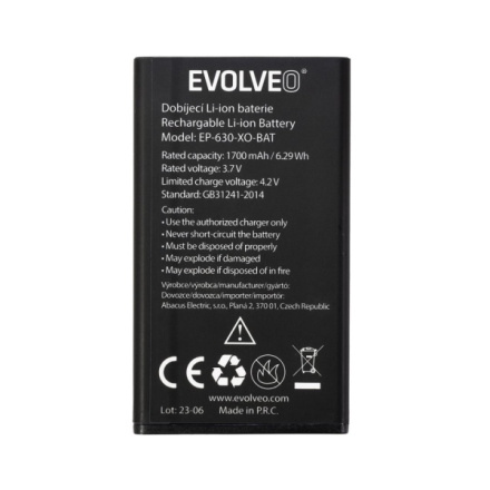 EVOLVEO originální baterie 1700 mAh pro EasyPhone XO, EP-630-XO-BAT