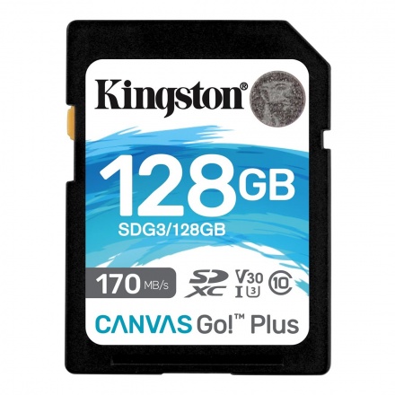 Kingston Canvas Go Plus/SDXC/128GB/UHS-I U3 / Class 10, SDG3/128GB