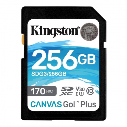 Kingston Canvas Go Plus/SDXC/256GB/UHS-I U3 / Class 10, SDG3/256GB