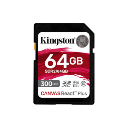 Kingston Canvas React Plus/SDXC/64GB/UHS-II U3 / Class 10, SDR2/64GB