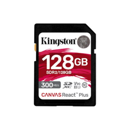 Kingston Canvas React Plus/SDHC/128GB/300MBps/UHS-II U3 / Class 10, SDR2/128GB