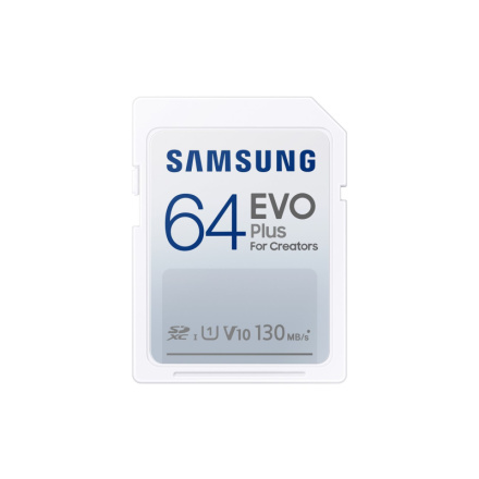 Samsung EVO Plus/SDXC/64GB/UHS-I U1 / Class 10, MB-SC64K/EU