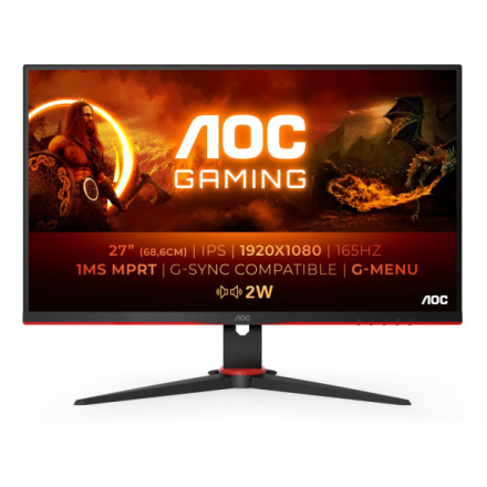 AOC Gaming/27G2SPAE/27"/IPS/FHD/165Hz/1ms/Blck-Red/3R, 27G2SPAE/BK