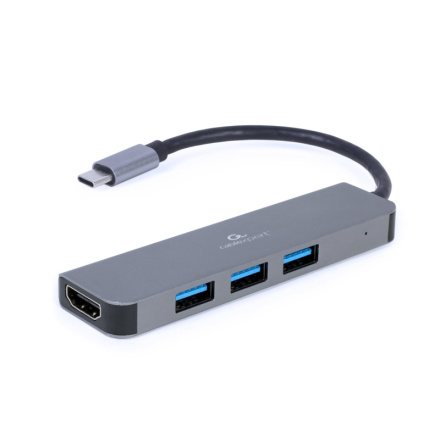 Gembird USB-C 2v1 multiport hub + HDMI, A-CM-COMBO2-01