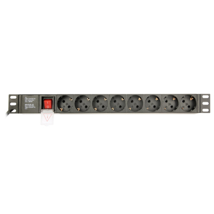 Gembird PDU 8 schucko, C14, 1U, 10 A, 3m, EG-PDU-014-C14