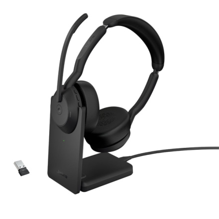 Jabra Evolve2 55/Stereo/ANC/USB/BT-USB/Bezdrát/MS/Stand/Černá, 25599-999-989