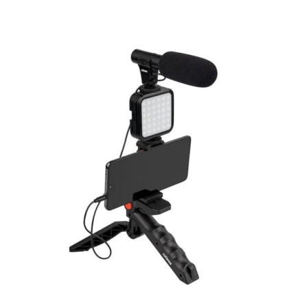 BRAUN PHOTOTECHNIK Doerr Vlogging Kit VL-5 Microphone videosvětlo pro SmartPhone, 371088