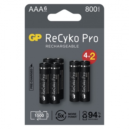 GP BATERIE GP nabíjecí baterie ReCyko Pro AAA (HR03) 4 + 2 PP, 1033126080
