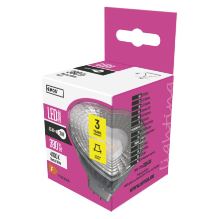 EMOS LED CLS MR16 4,5W(31W) 380lm GU5.3 NW, 1525732400