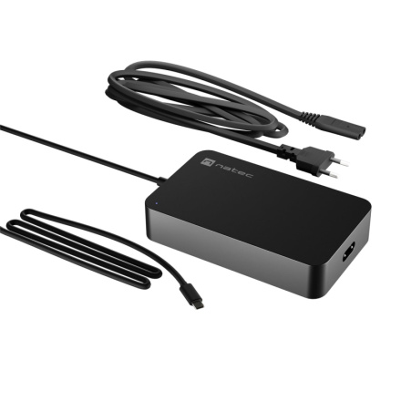 Nabíječka Natec GRAYLING 90W USB-C pro notebooky, tablety, smartphony, NZU-2035 - neoriginální
