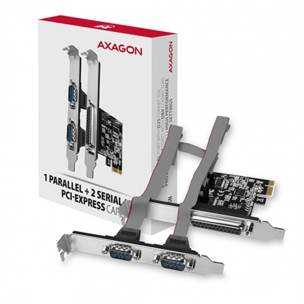 AXAGON PCEA-PSN, PCIe řadič - 1x paralelní (LPT) + 2x sériový port (RS232) 250 kbps, vč. LP, PCEA-PSN