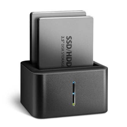 AXAGON ADSA-D25, USB 3.2 Gen 1 - 2x SATA 6G 2.5" SSD/HDD CLONE MINI dokovací stanice, ADSA-D25