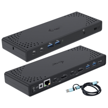 i-tec USB 3.0 / USB-C / Thunderbolt Dual Display Docking Station, PD 100W, CADUA4KDOCKPDL2