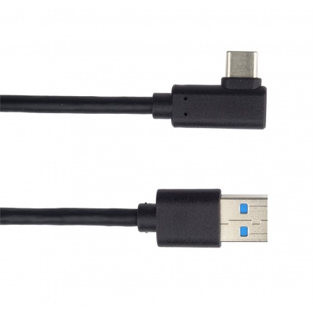 PremiumCord Kabel USB typ C/M zahnutý konektor 90° - USB 3.0 A/M, 3m, ku31cz3bk