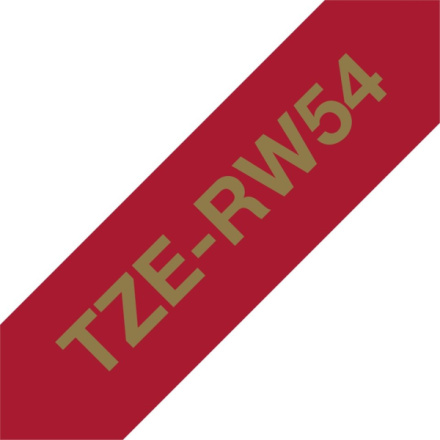 Brother TZE-RW54 zlatá na vínově červené, 24 mm, textilní páska, TZERW54