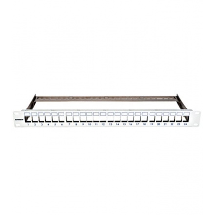 SCHRACK 19" patchpanel pro max. 24 keystone,neosazený,1U,RAL 7035, HSER0240GS