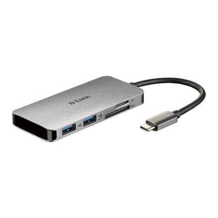 D-Link 6-in-1 USB-C Hub with HDMI/Card Reader/Power Delivery, DUB-M610