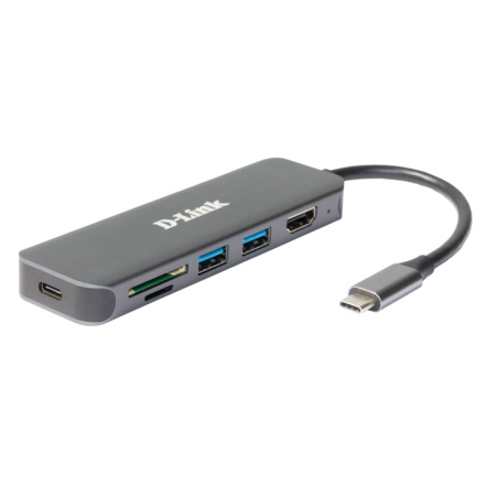 D-Link 6-in-1 USB-C Hub with HDMI/Card Reader/Power Delivery, DUB-2327