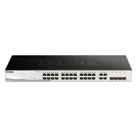 D-Link DGS-1210-24 Smart switch, 24x GbE, 4x RJ45/SFP, fanless, DGS-1210-24/E