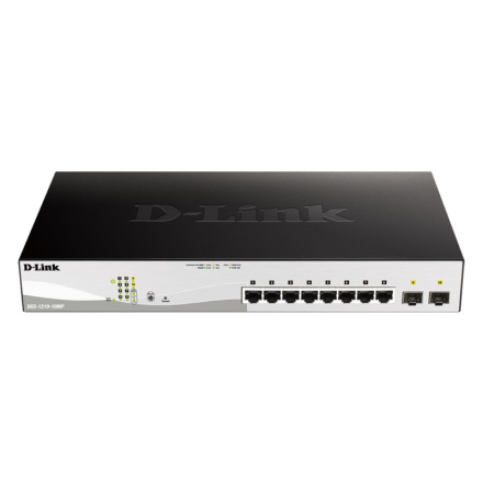 D-Link DGS-1210-10MP/E 10-Port Gigabit PoE+ Smart Switch inc. 2x SFP Ports, POE budget 130W, DGS-1210-10MP/E
